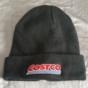 Costco Embroidered INSULATED Beanie Hat - Black with Red & Blue Logo